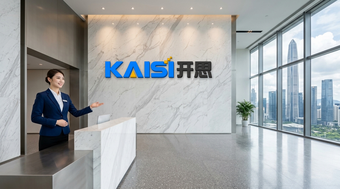 开思云聚总部科技展厅发光形象墙实景